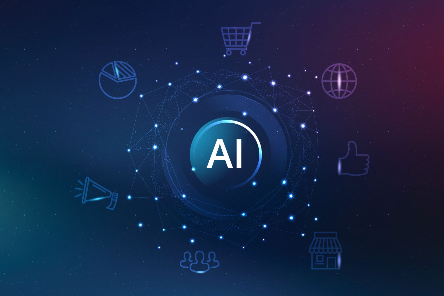 Illustration of a microchip computer board with Ai written on the a large processor