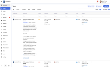 Scriptstone interface displaying a detailed project management layout with tasks and their statuses