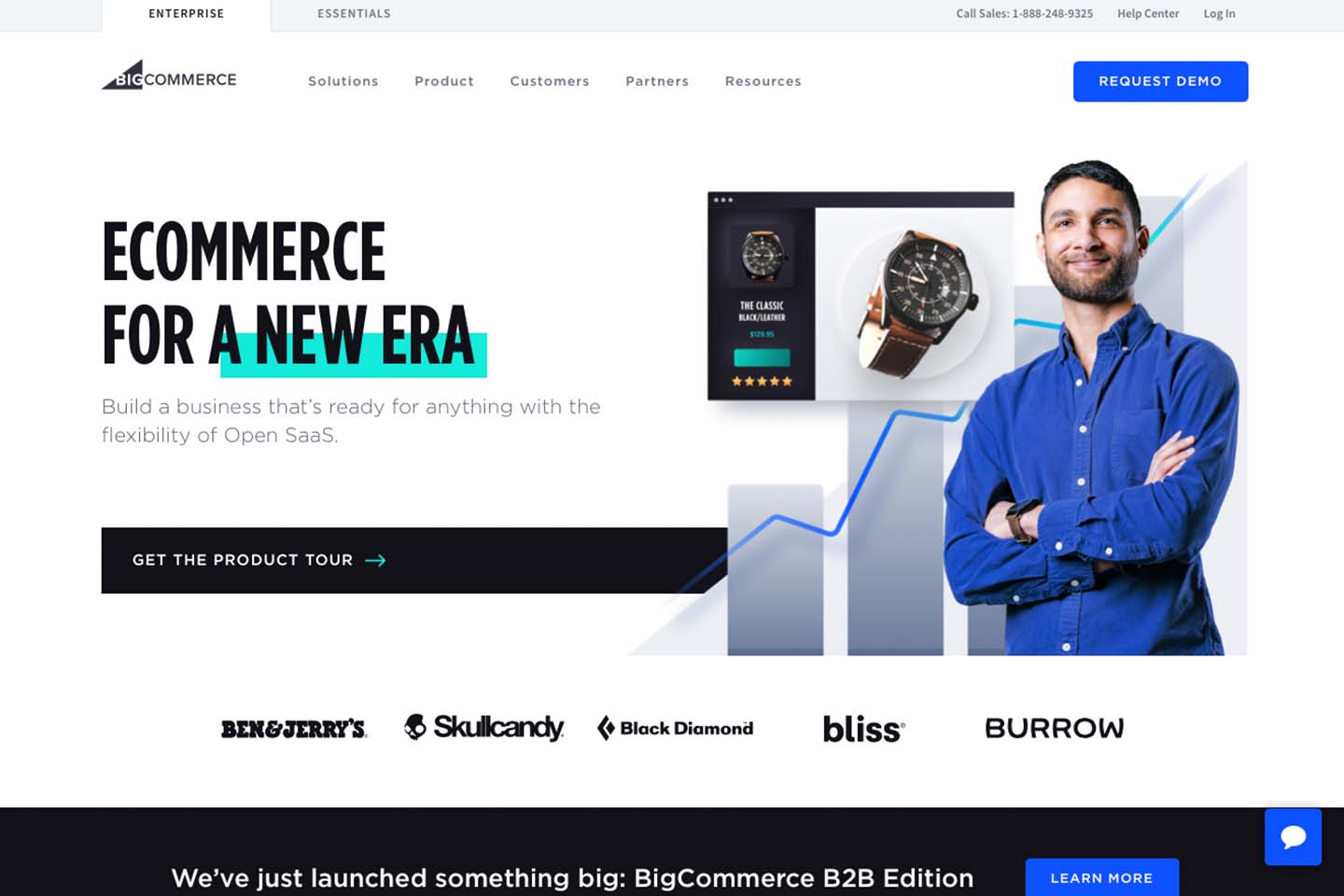 Screenshot of BigCommerce website homepage