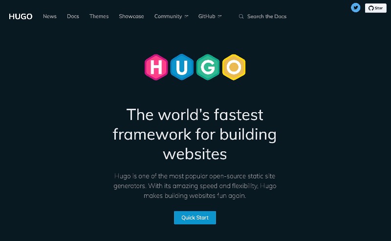 Hugo website screenshot